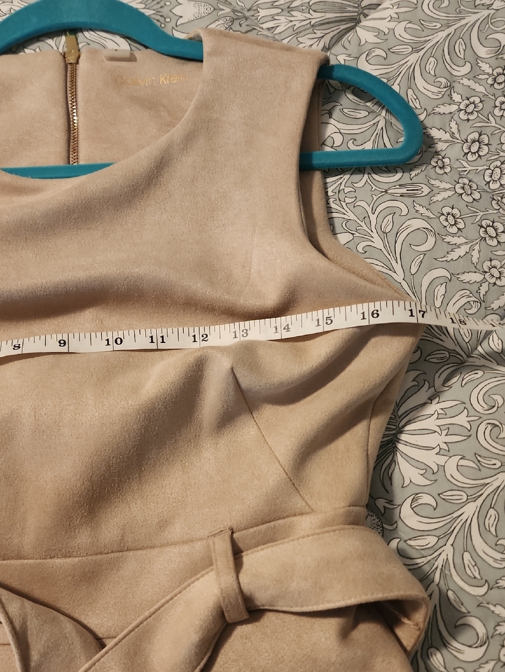Calvin Klein Faux Suede Dress Sz 6 - Picture 10 of 16